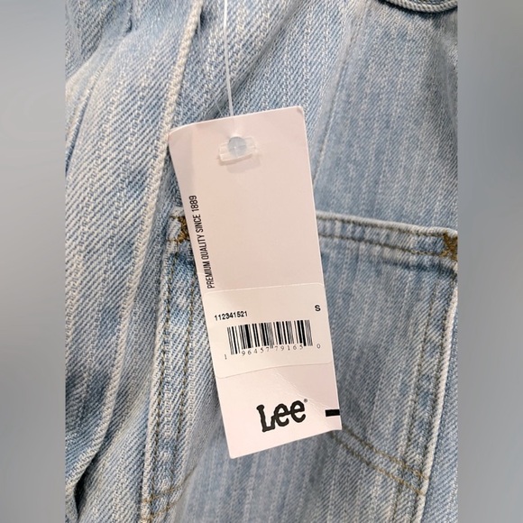 NWT Free People x Lee Factory Flare Overalls Vibrant Blue Denim Small Festival - Picture 7 of 15